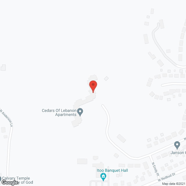 Map of the neighborhood around Cedars of Lebanon Apartments