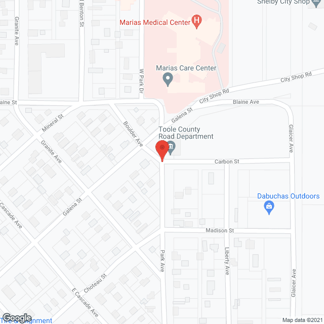 Map of the neighborhood around Marias Heritage Ctr