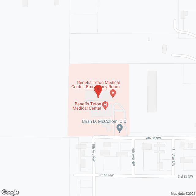 Map of the neighborhood around Teton Medical Ctr