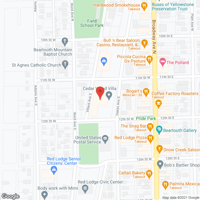 Map of the neighborhood around Cedar Wood Villa