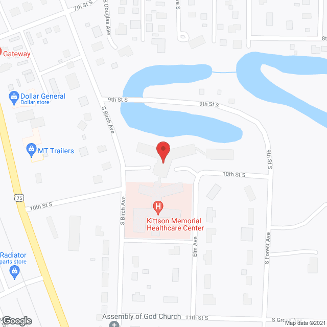 Map of the neighborhood around Kittson Memorial Healthcare
