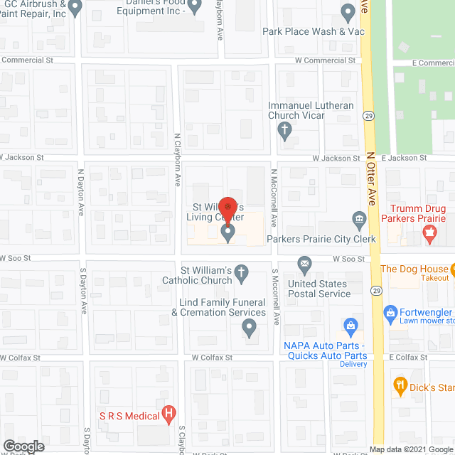 Map of the neighborhood around St William's Living Ctr
