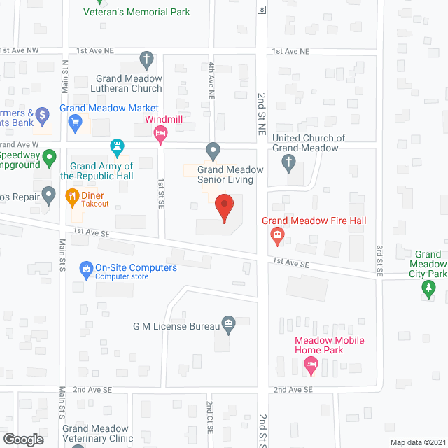 Map of the neighborhood around The Meadows of Grand Meadow