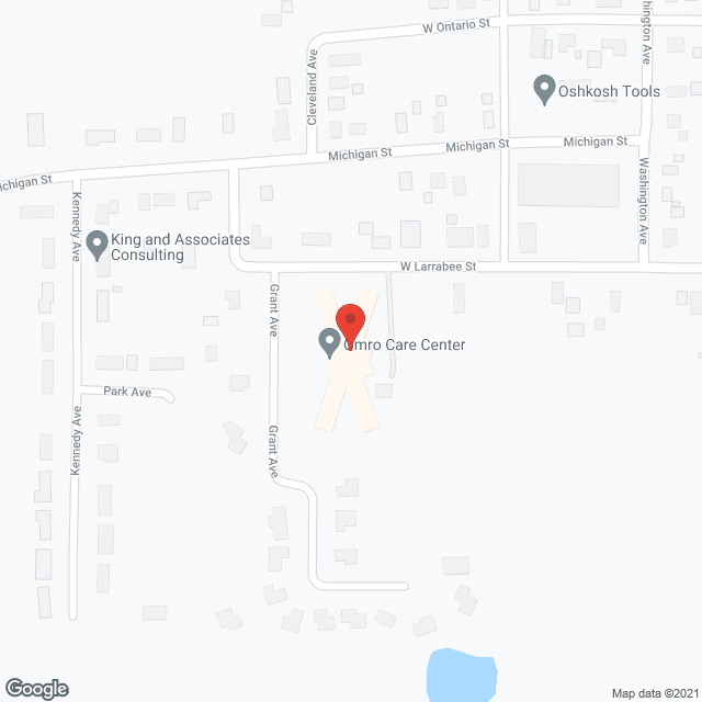 Map of the neighborhood around Omro Care Center