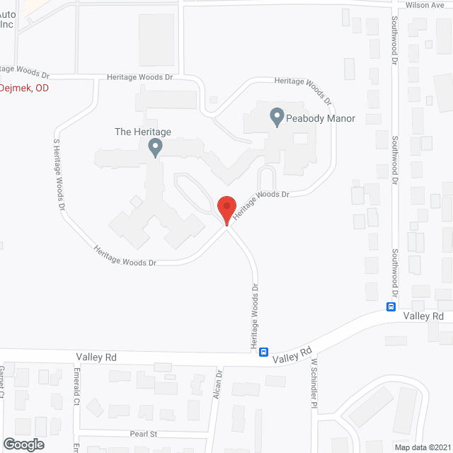 Map of the neighborhood around Peabody Manor