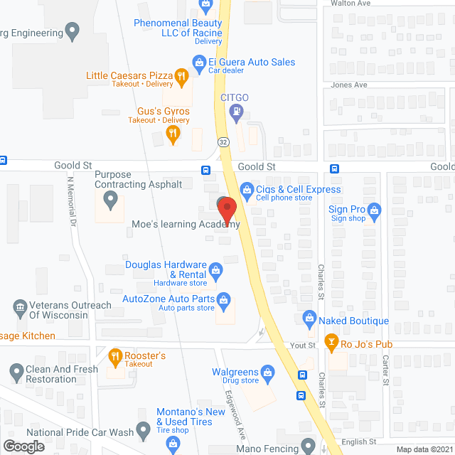 Map of the neighborhood around Halpin Manor
