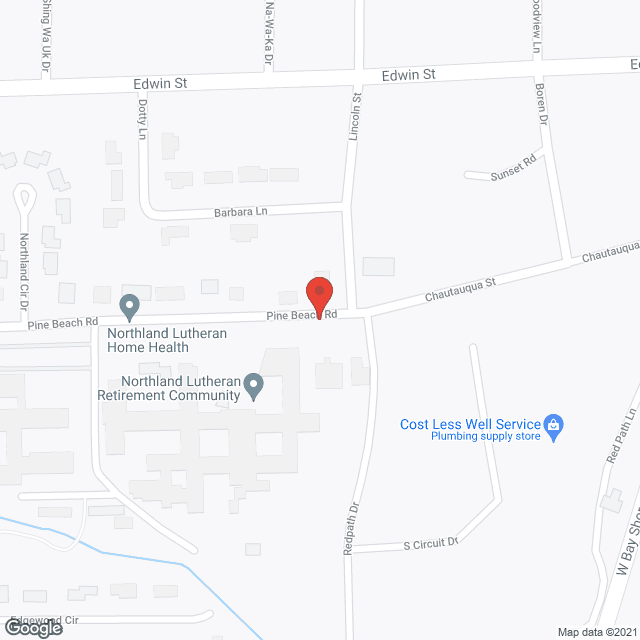 Map of the neighborhood around Northland Lutheran Retirement