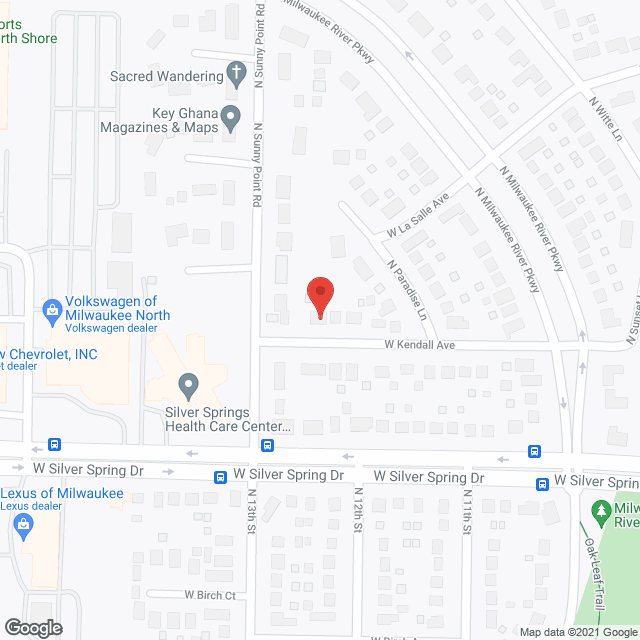 Map of the neighborhood around Kendall House