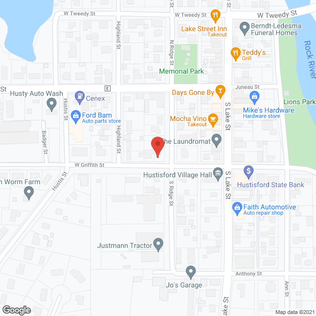 Map of the neighborhood around Senior Home Hustisford Inc