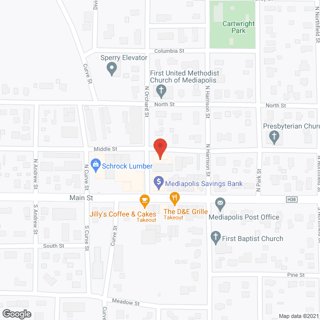 Map of the neighborhood around Mediapolis Care Facility