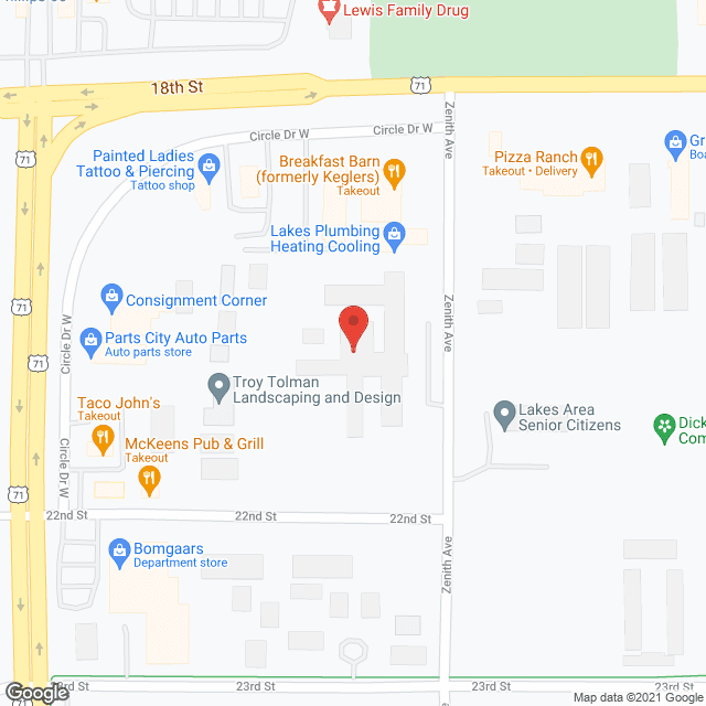 Map of the neighborhood around Hilltop Care Ctr