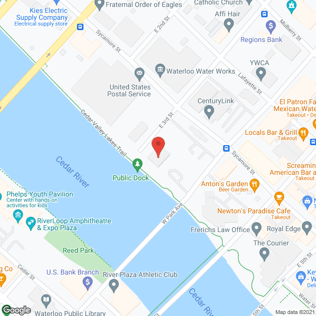 Map of the neighborhood around Cedar River Tower Housing