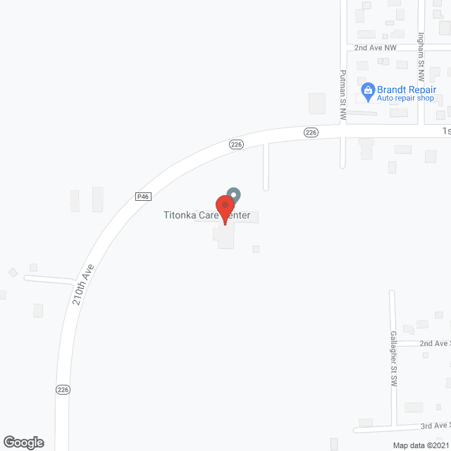 Map of the neighborhood around Titonka Care Ctr