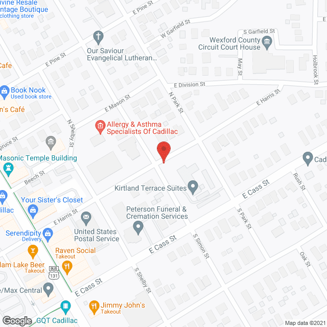 Map of the neighborhood around Kirtland Terrance Apartments