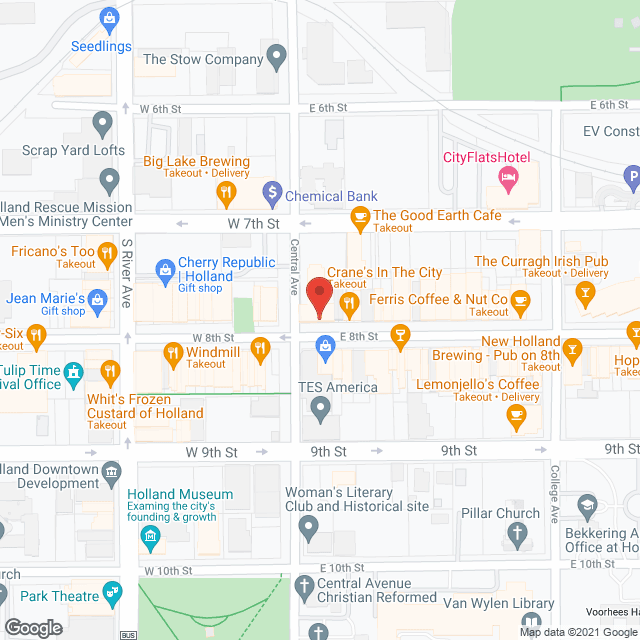 Map of the neighborhood around The Warm Friend