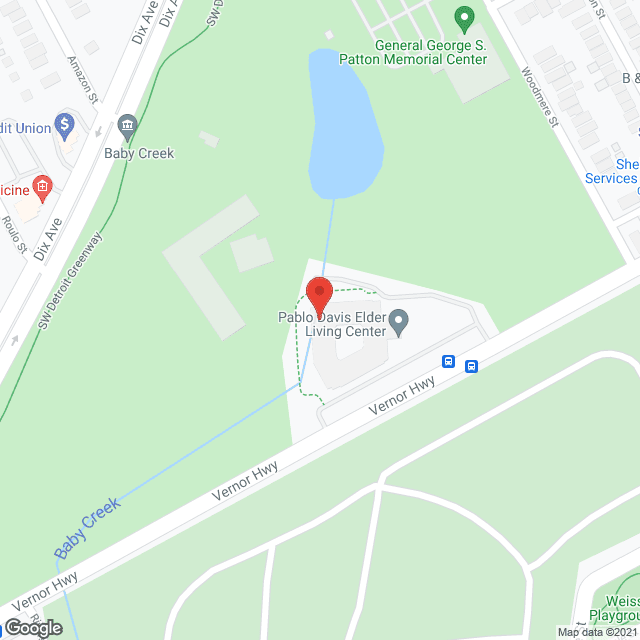 Map of the neighborhood around Pablo Davis Elder Living Ctr