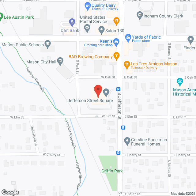 Map of the neighborhood around Jefferson Street Square