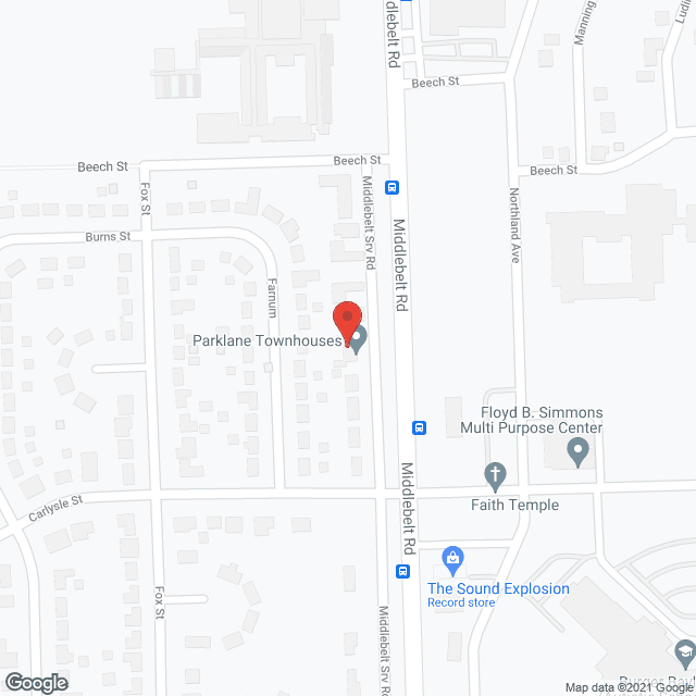 Map of the neighborhood around Parklane Townhouses Co-Op