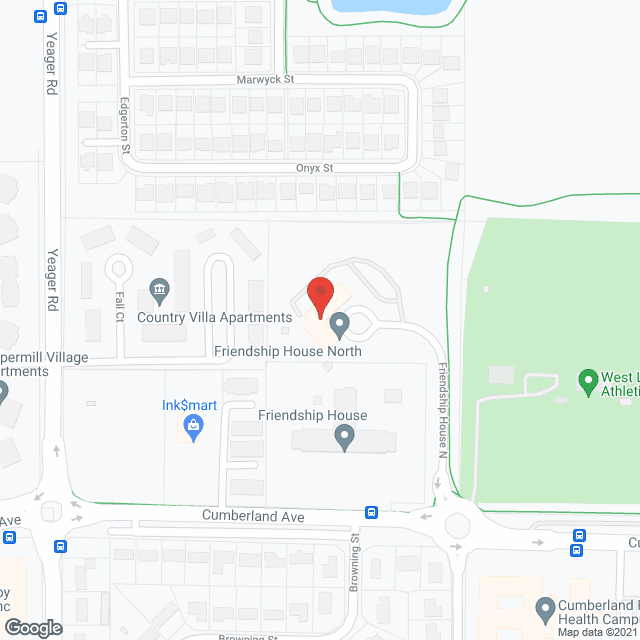 Map of the neighborhood around Friendship House