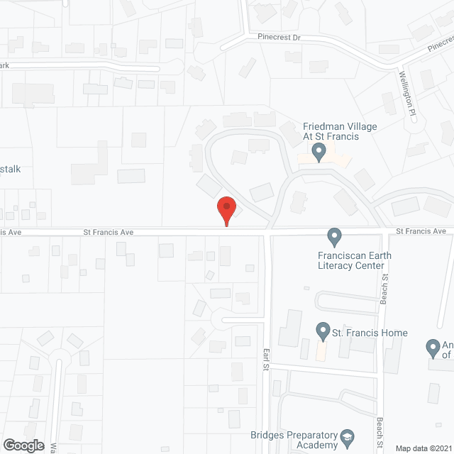 Map of the neighborhood around Friedman Village