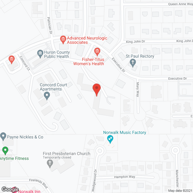 Map of the neighborhood around Luther Oaks Retirement Apts