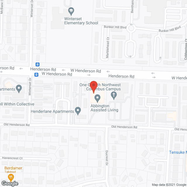 Map of the neighborhood around Abbington Communities