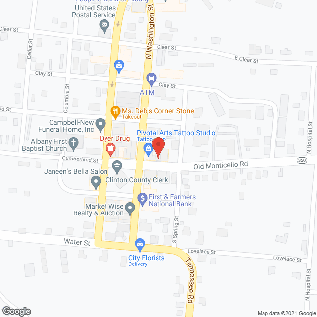 Map of the neighborhood around Clinton Adult Health Care Ctr