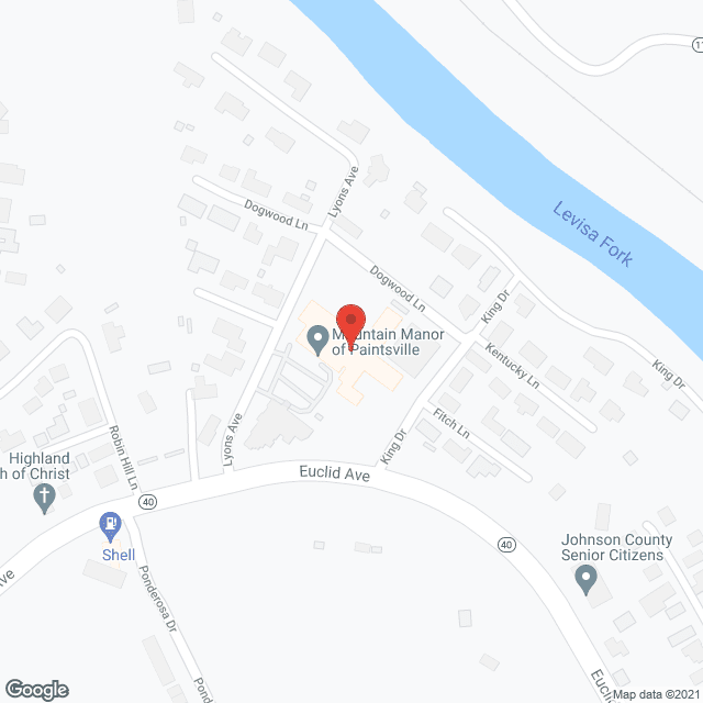 Map of the neighborhood around Mountain Manor of Paintsville