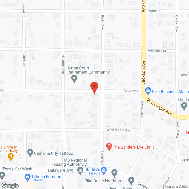 Map of the neighborhood around Aston Court Retirement Comm