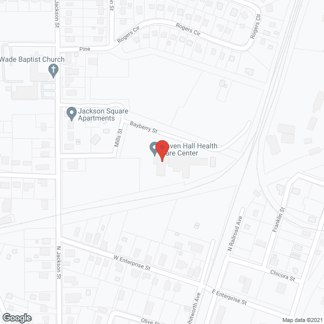 Map of the neighborhood around Haven Hall Healthcare Ctr