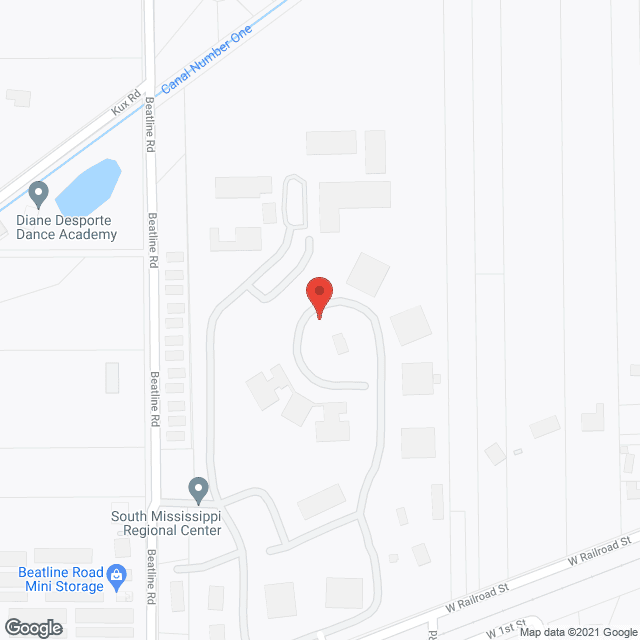 Map of the neighborhood around South Mississippi Regional Ctr