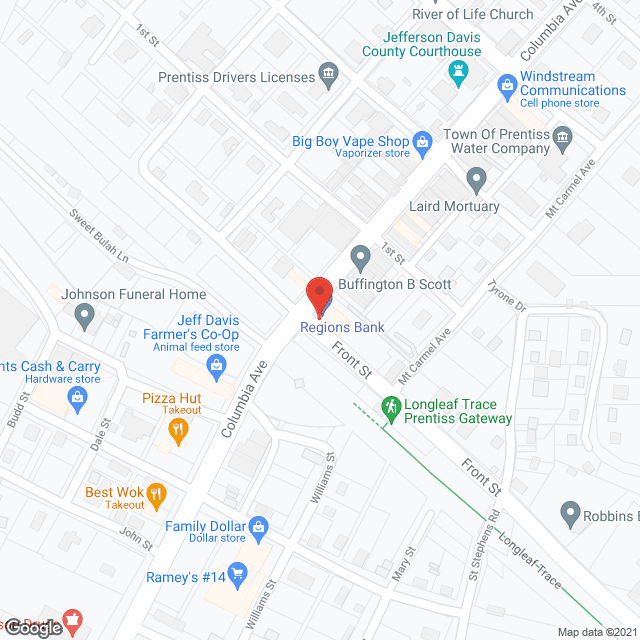 Map of the neighborhood around Prentiss Regional