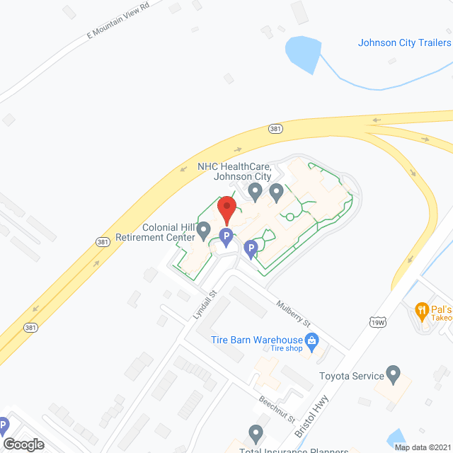 Map of the neighborhood around Colonial Hill Retirement Ctr
