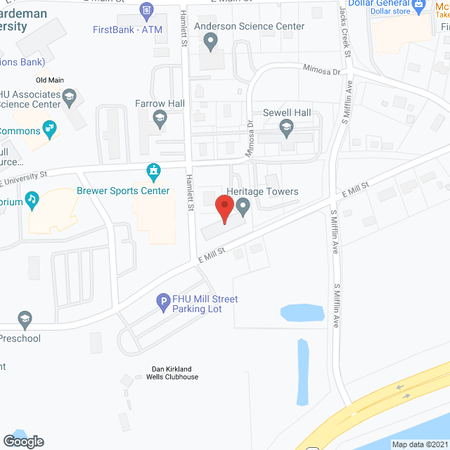 Map of the neighborhood around Heritage Towers