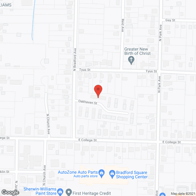 Map of the neighborhood around Oak Haven Plaza Apartments