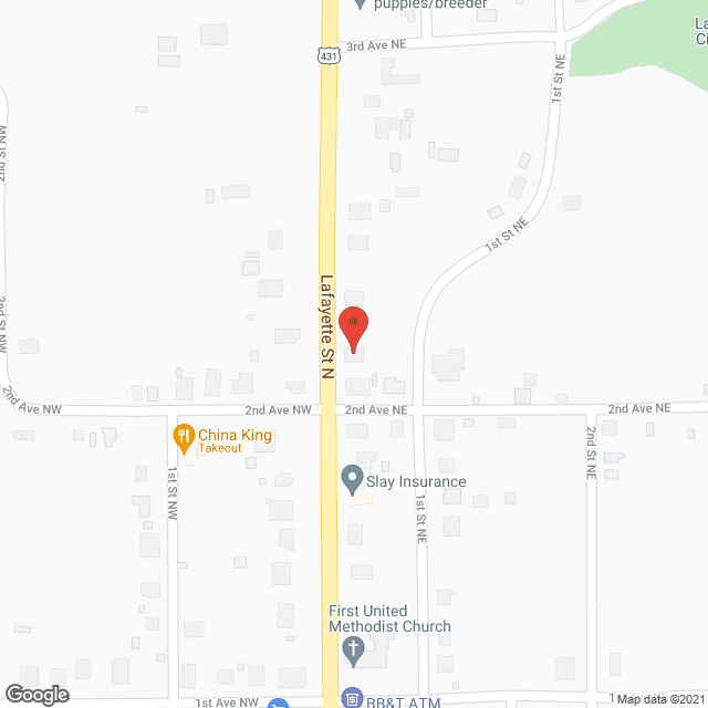 Map of the neighborhood around Magnolia Manor
