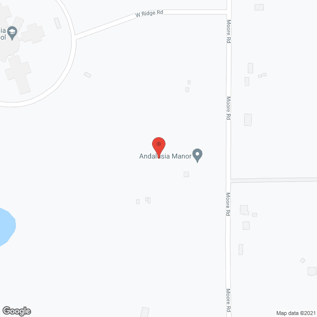 Map of the neighborhood around Andalusia Manor