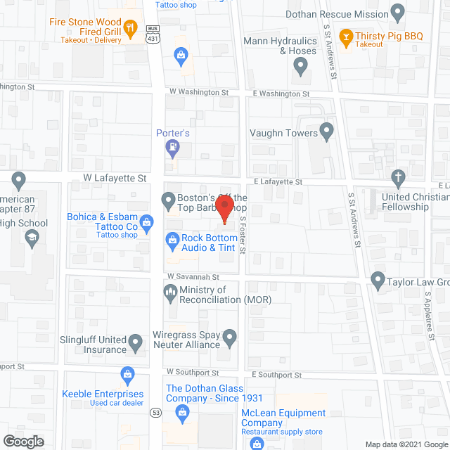 Map of the neighborhood around Gran's Home II