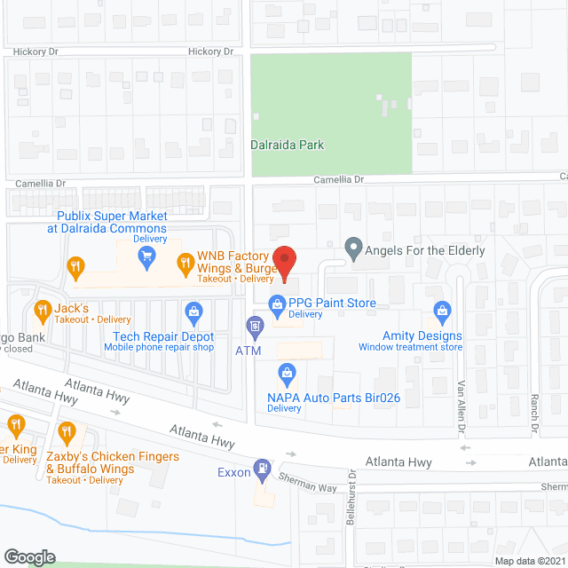 Map of the neighborhood around Angels for the Elderly