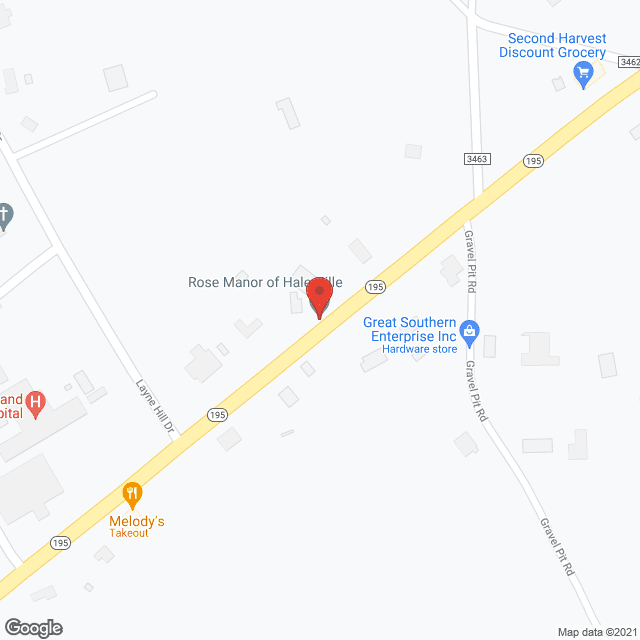 Map of the neighborhood around Rose Manor of Haleyville Inc