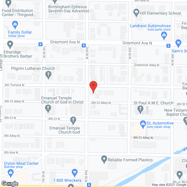 Map of the neighborhood around Johnson's Domiciliary