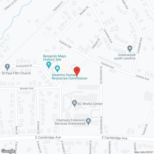 Map of the neighborhood around Brewer Boarding Home