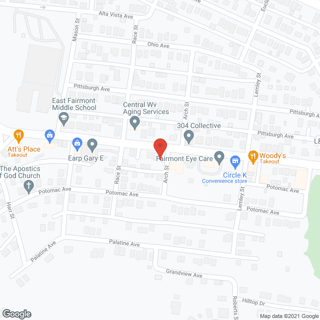 Map of the neighborhood around Fitzwater's Gracious Living