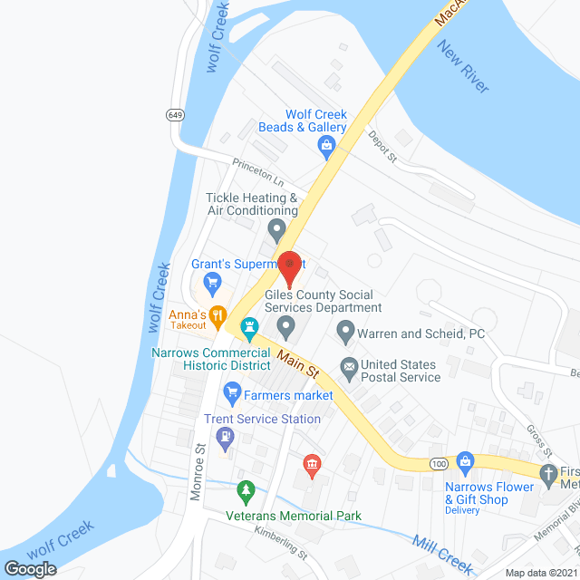 Map of the neighborhood around Mac Arthur House