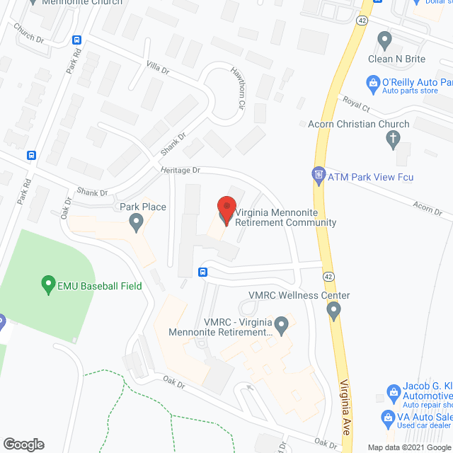 Virginia Mennonite Retirement in google map