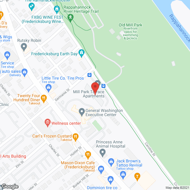 Map of the neighborhood around Mill Park Terrace Apts