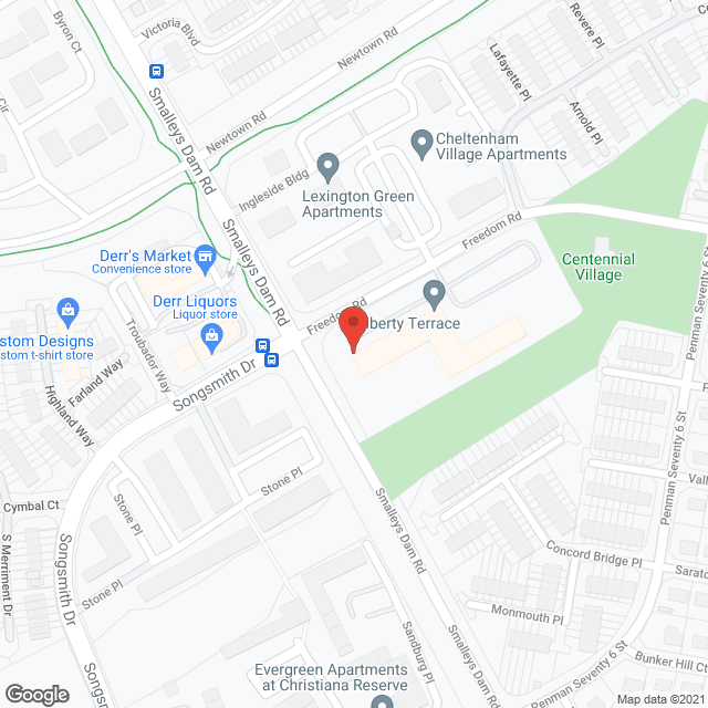 Map of the neighborhood around Liberty Terrace