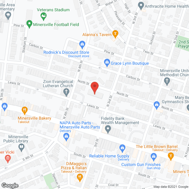 Map of the neighborhood around Minersville High Rise Apts