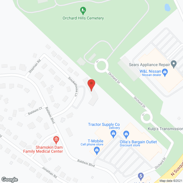 Map of the neighborhood around Stayman Park Apartments