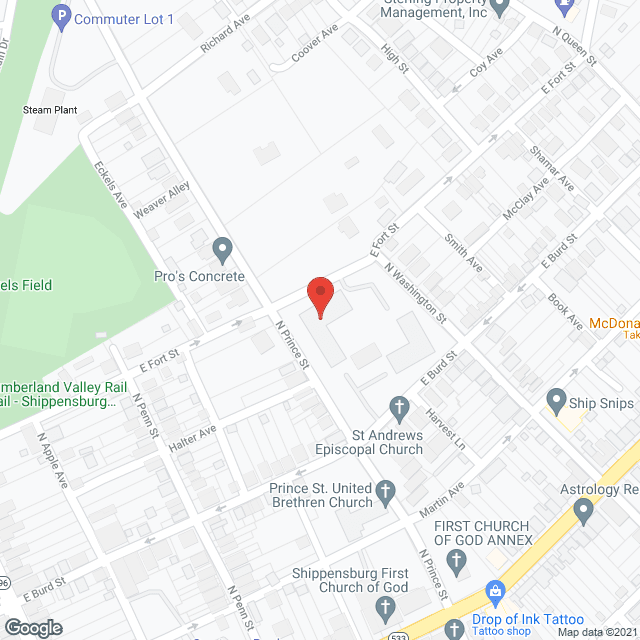 Map of the neighborhood around Episcopal Square